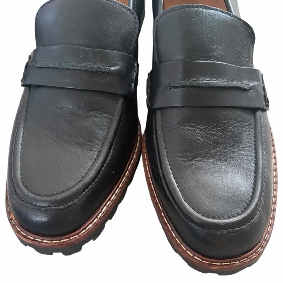 Madewell Women’s Black Leather Corinne Lugsole Loafer 9